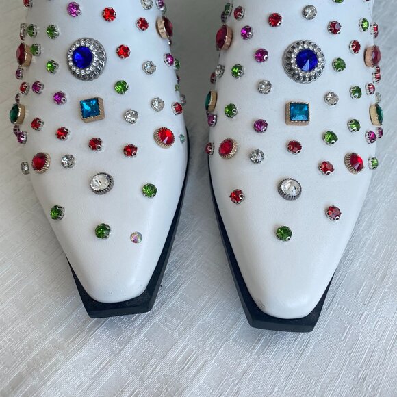 Azalea Wang Rhinestone Embellished Western Boots SZ 10 - Picture 7 of 15